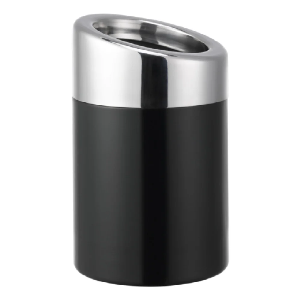 Service Ideas TTR15BSBX 50.72 Oz Trash Can Countertop Stainless Steel Brushed Black Onyx
