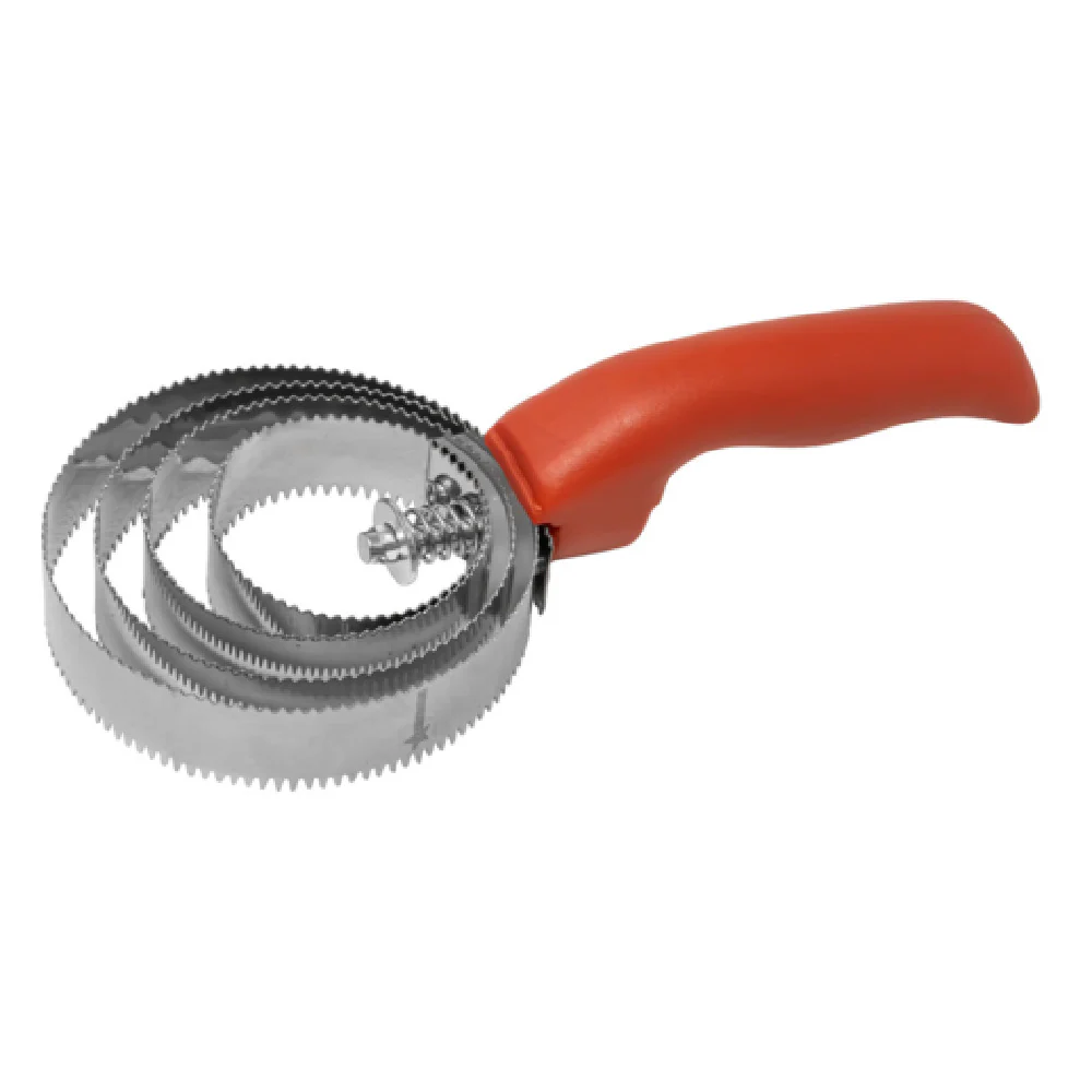 Omcan 47089 25 cm Fish Scaler Spiral Stainless Steel Red Handle Manual Tool