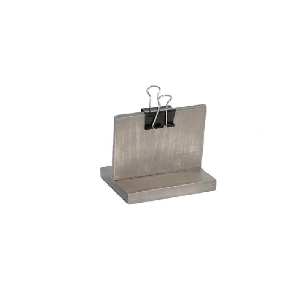 Cal Mil 2036-32-110 4 Inch Wood Sign Holder with Aspen Clip Gray Finish