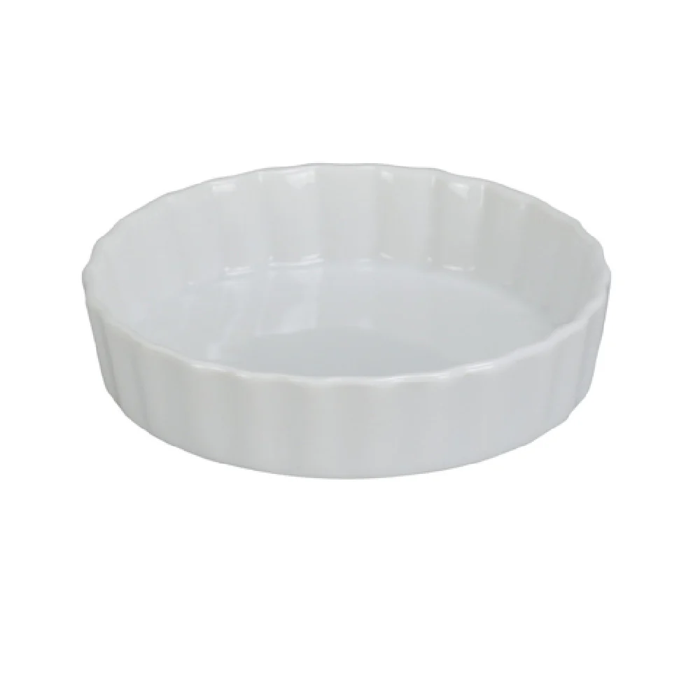Yanco BK-605 5-1/2 oz Round Fluted Quiche Dish Porcelain White Yanco BK-605 5-1/2 oz Round Fluted Quiche Dish Porcelain White