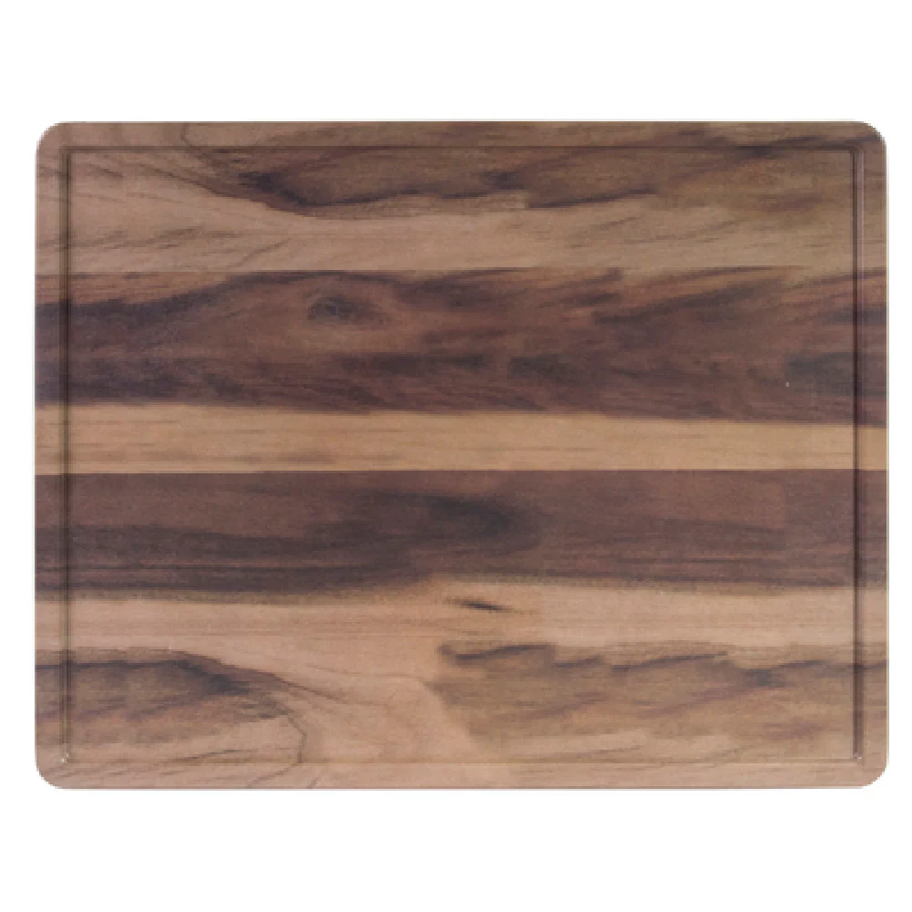 GET Enterprises M1215RCFP-HW 15 Inch Melamine Serving Board with pocket and faux hickory finish GET Enterprises M1215RCFP-HW 15 Inch Melamine Serving Board with pocket and faux hickory finish