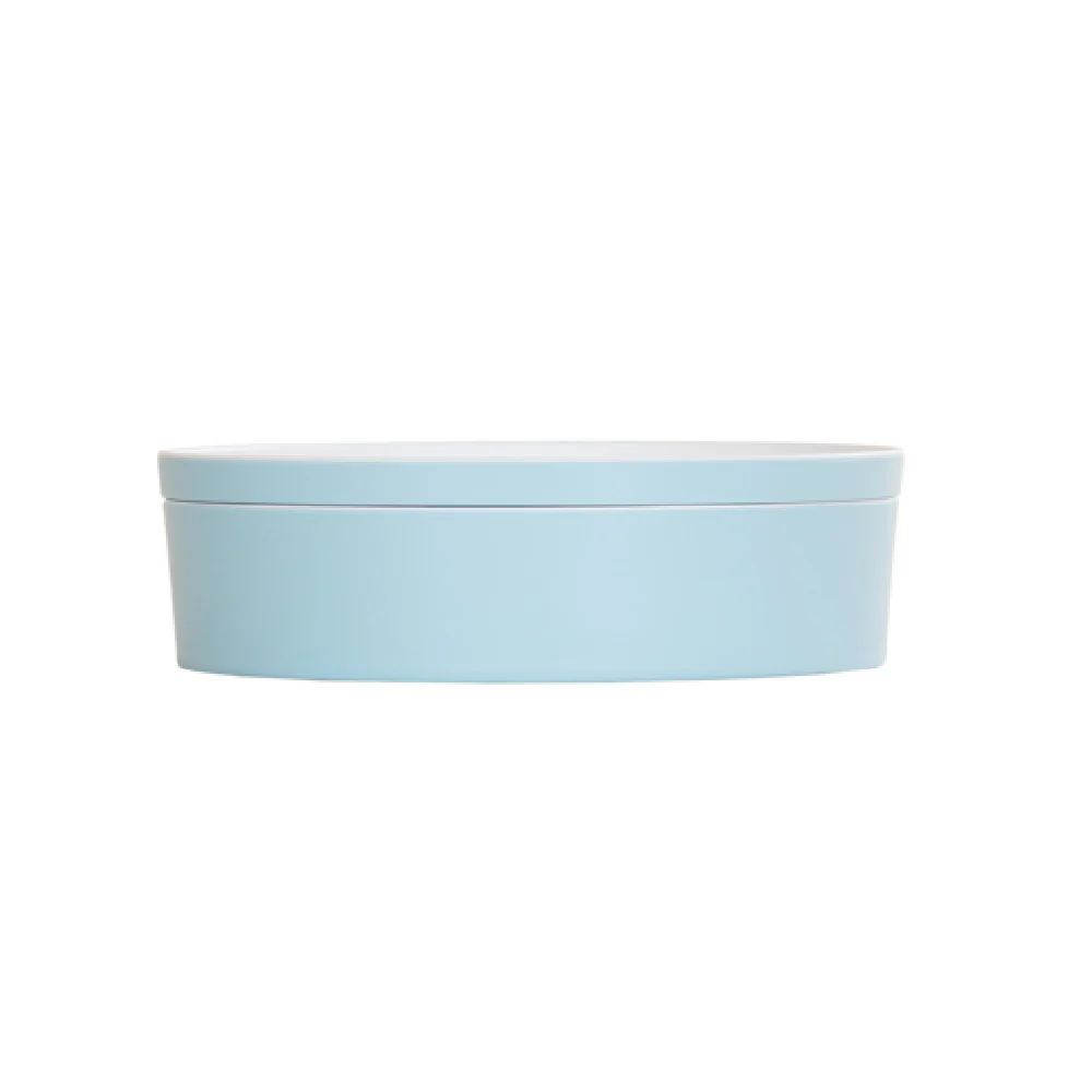 Cal-Mil 24129-10-127 10.5 Inch Round Blue Melamine Bento Box with Dishwasher Safe Design Cal-Mil 24129-10-127 10.5 Inch Round Blue Melamine Bento Box with Dishwasher Safe Design
