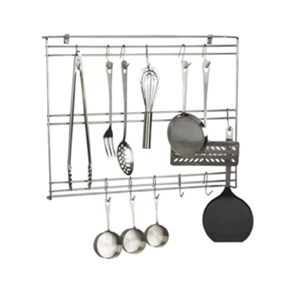 1880 Hospitality FUR1824CHSS 18 Inch Utensil Rack Wall Mount with Hooks 1880 Hospitality FUR1824CHSS 18 Inch Utensil Rack Wall Mount with Hooks