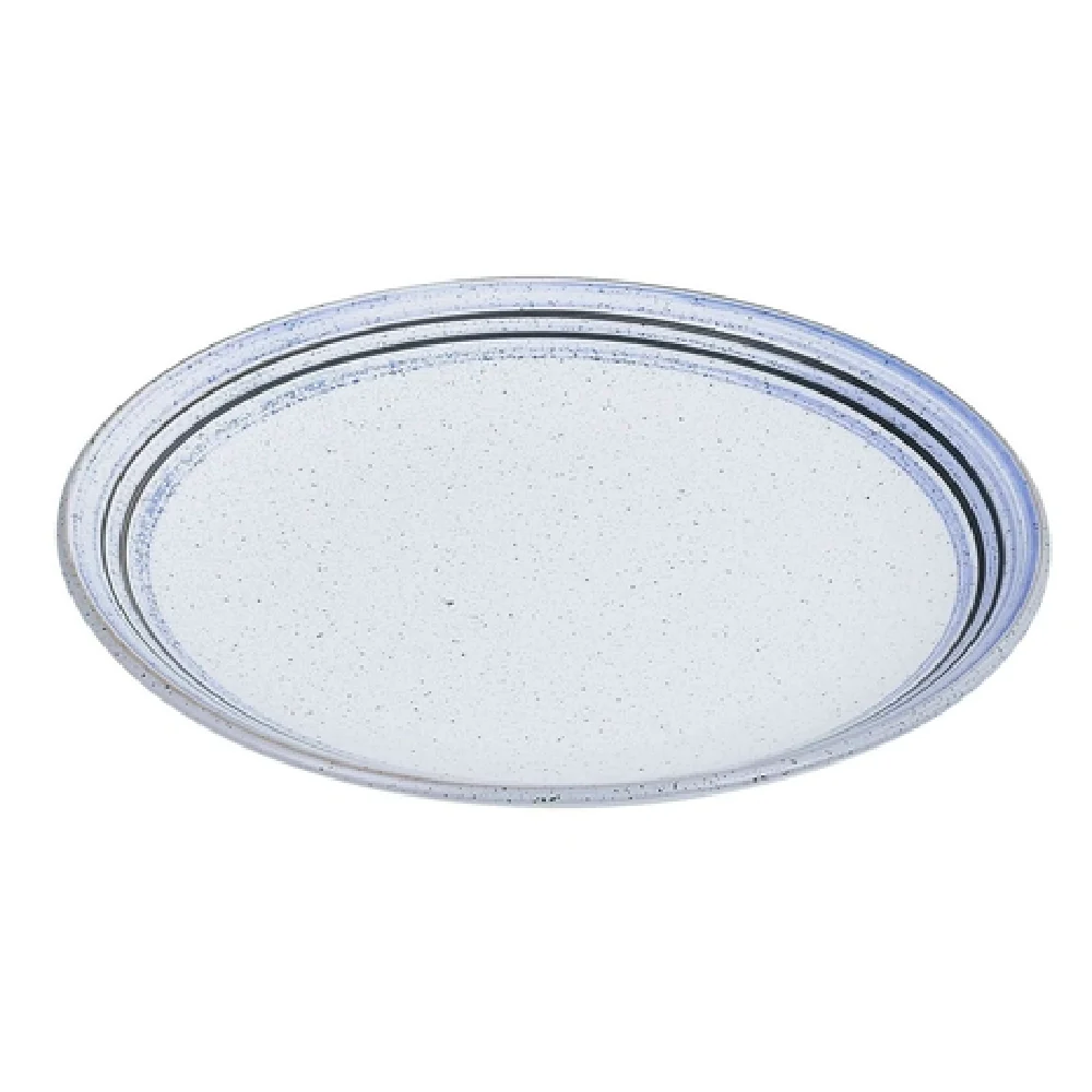 Yanco OC-210 10 Inch Oval Plate Coupe Porcelain White with Blue Design Yanco OC-210 10 Inch Oval Plate Coupe Porcelain White with Blue Design