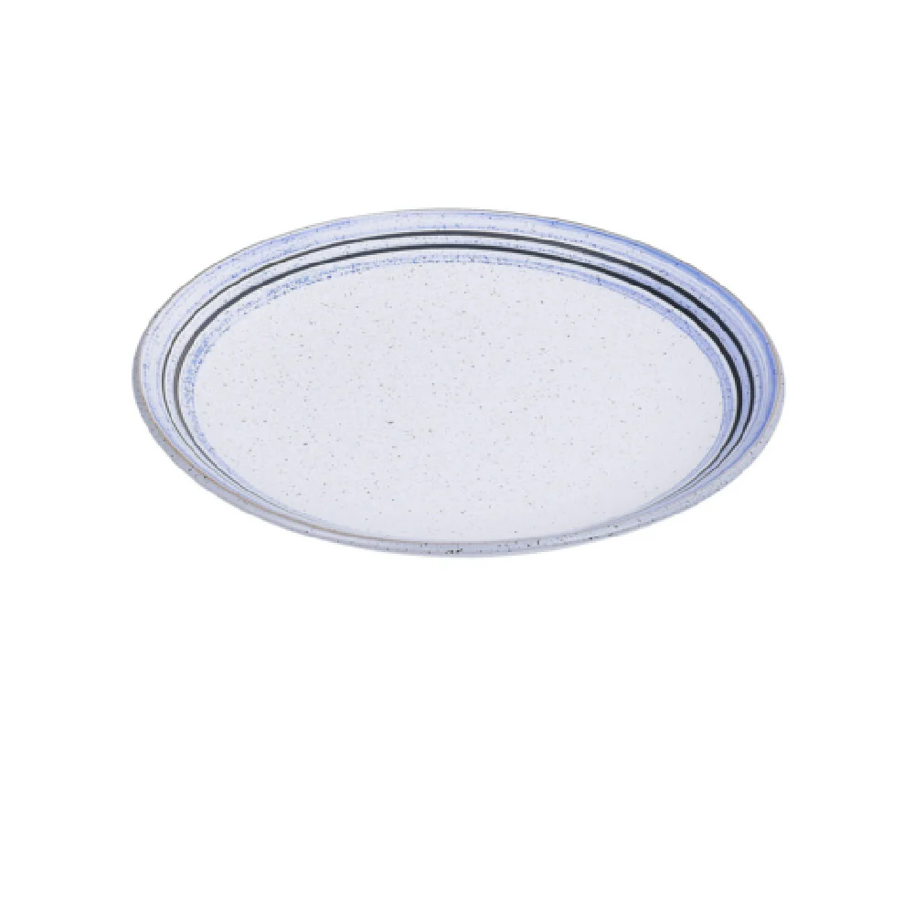 Yanco OC-210 10 Inch Oval Plate Coupe Porcelain White with Blue Design Yanco OC-210 10 Inch Oval Plate Coupe Porcelain White with Blue Design