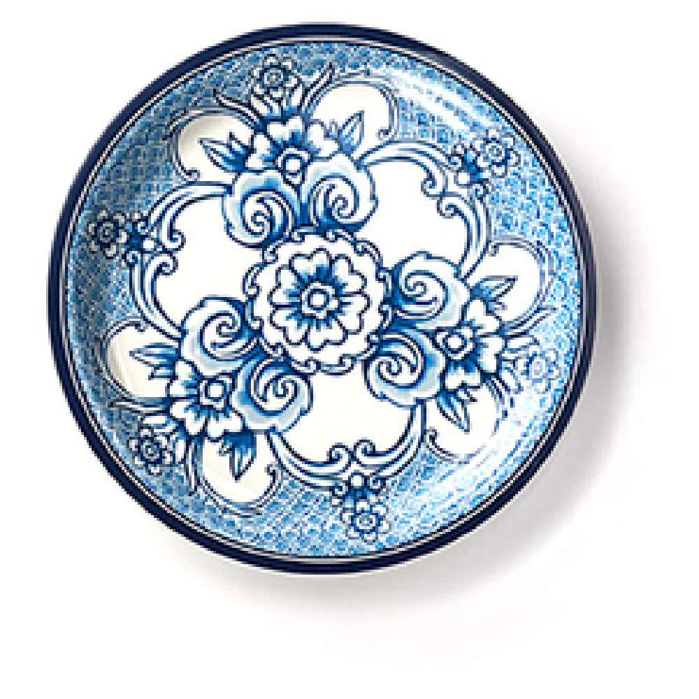 American Metalcraft BLUP6 6-1/2 Inch Round Bread and Butter Plate Melamine Blue and White
