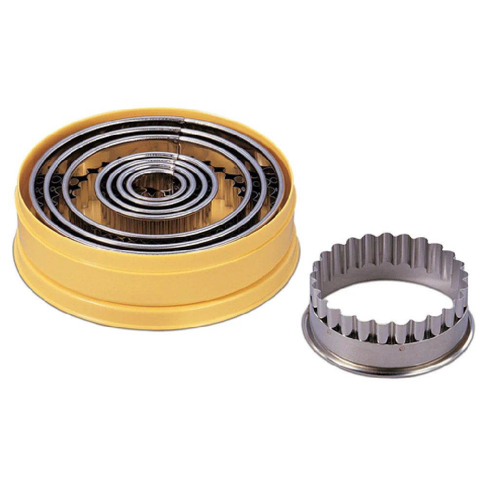 JB Prince T208 Pastry Cutter Set Stainless Steel Diameter 8/9 to 4-1/4 Inch Fluted Round JB Prince T208 Pastry Cutter Set Stainless Steel Diameter 8/9 to 4-1/4 Inch Fluted Round