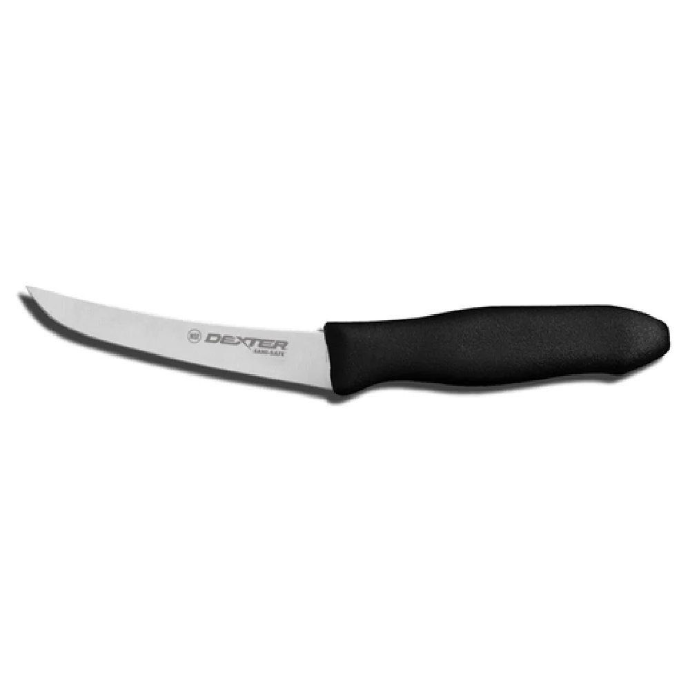 Dexter Russell 26043 6 Inch Curved Stiff Boning Knife High Carbon Stainless Steel Black Polypropylene Handle