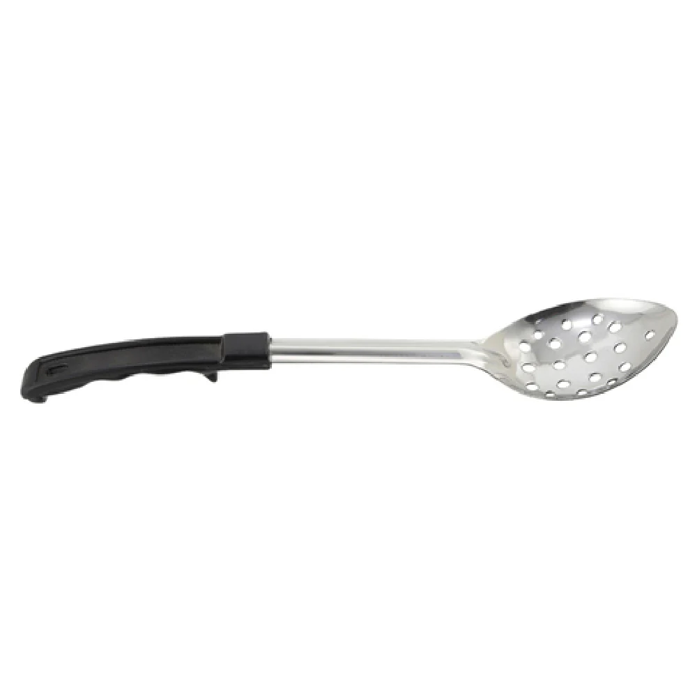 Winco BHPP-11 11 Inch Perforated Basting Spoon Stainless Steel Black Handle