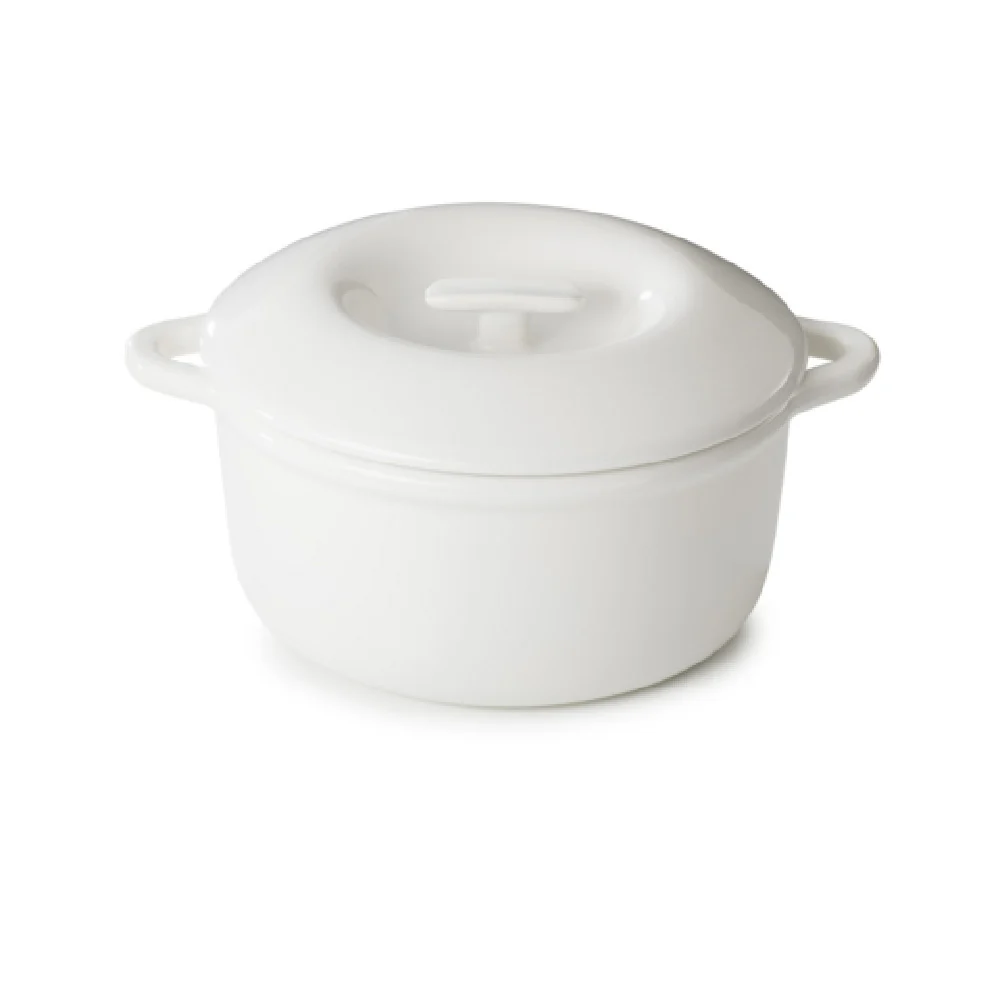 Revol 660137 135 Oz Cocotte Round With Porcelain Lid Porcelain Alabaster White