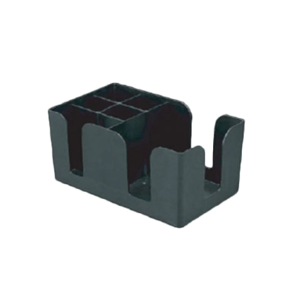 Thunder Group PLBC006 Black Plastic Bar Caddy Dishwasher Safe 6 Compartment