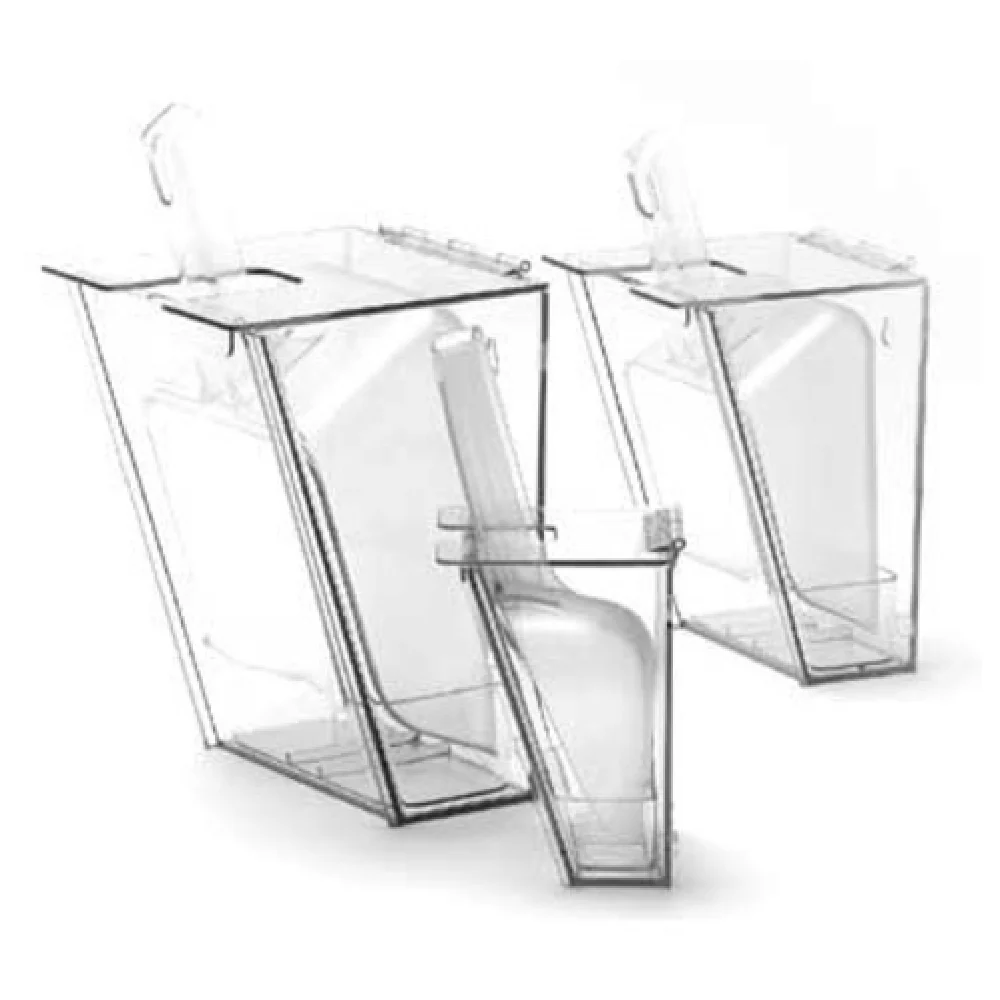 Cal Mil 793 7-1/2 Inch Clear Polycarbonate Scoop Holder with Hinged Lid