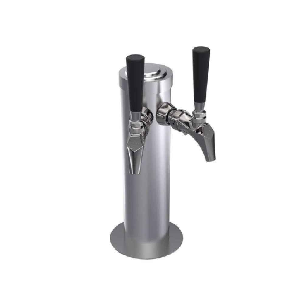 Krowne KSC-2S 12 Inch Glycol Cooled Draft Beer Dispensing Tower Countertop Stainless Steel Faucets and Handles are not included