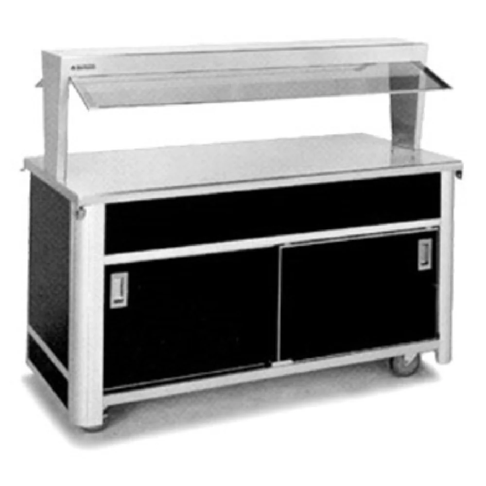 Atlas Metal BLU-5-BU 77-1/2 Inch Mobile Buffet Utility Serving Counter with Stainless Steel Top