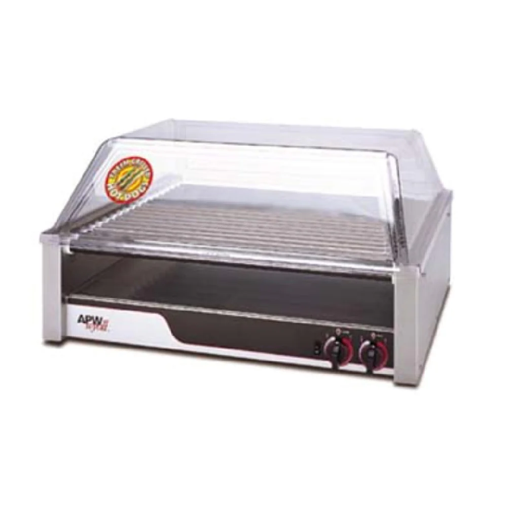 APW Wyott HR-50_208 34 Inch X*PERT Hot Dog Grill Stainless Steel with 11 Rollers APW Wyott HR-50_208 34 Inch X*PERT Hot Dog Grill Stainless Steel with 11 Rollers