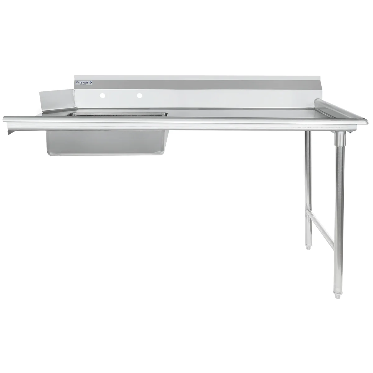 Empura Stainless ESDT60R 60 Inch Soiled Dishtable with Pre-Rinse Bowl Empura Stainless ESDT60R 60 Inch Soiled Dishtable with Pre-Rinse Bowl