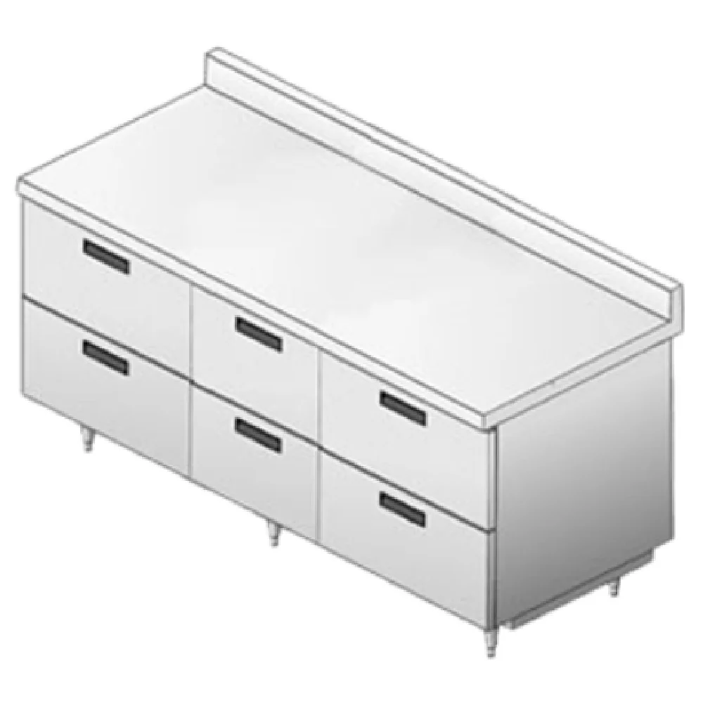 Delfield F16DD73 73 Inch Utility Stand Drawer Base with Stainless Steel Top