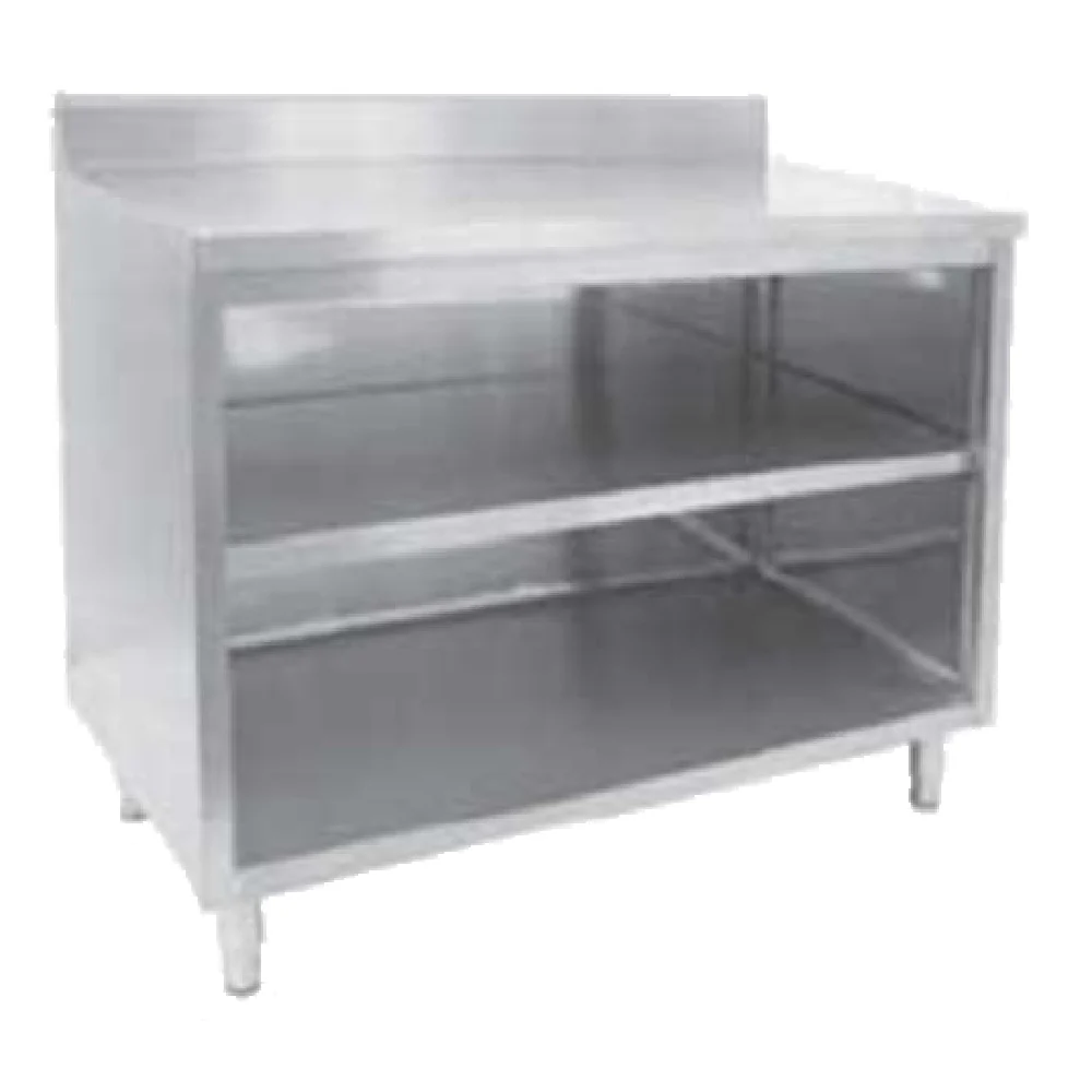 GSW USA CTN-P3072 72 Inch Work Table Cabinet Base Open Front Stainless Steel with Descriptors