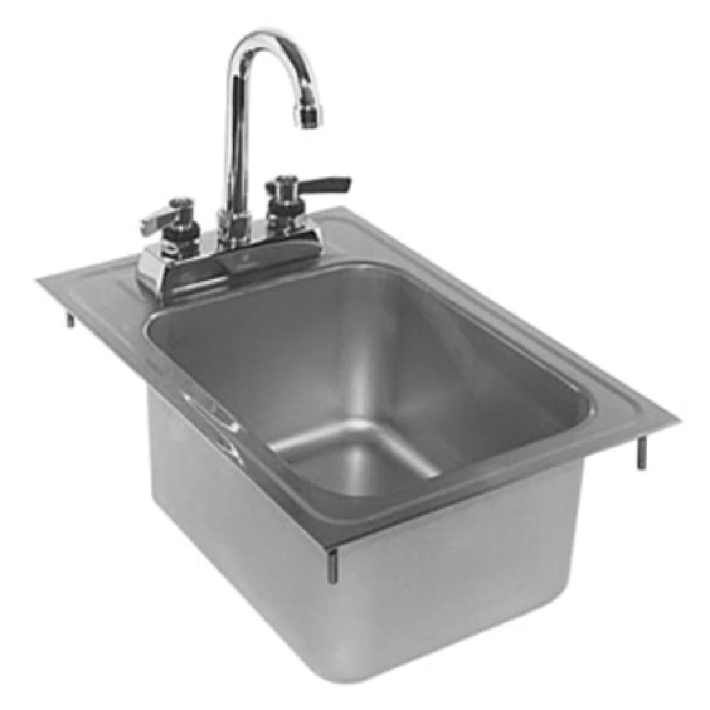 Glastender DI-HS12 12 Inch Drop-In Sink with Gooseneck Faucet Stainless Steel