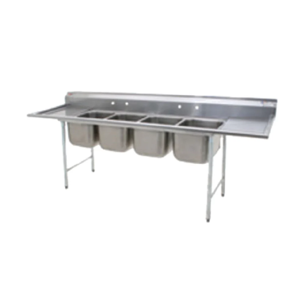 Eagle 414-16-4-24 119-3/4 Inch Four Compartment Sink with Galvanized Legs Eagle 414-16-4-24 119-3/4 Inch Four Compartment Sink with Galvanized Legs