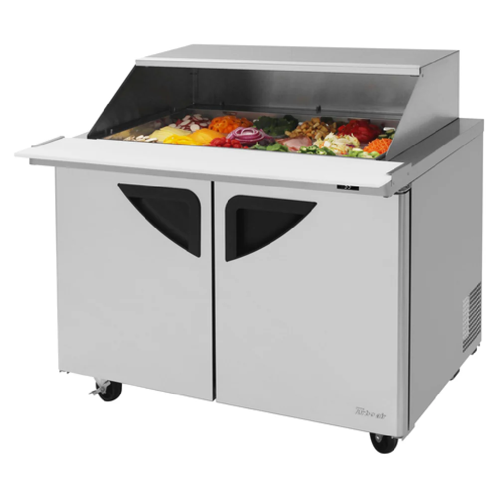 Turbo Air TST-48SD-18-N-SL 48 Inch Super Deluxe Refrigerated Counter with Slide Back Lid