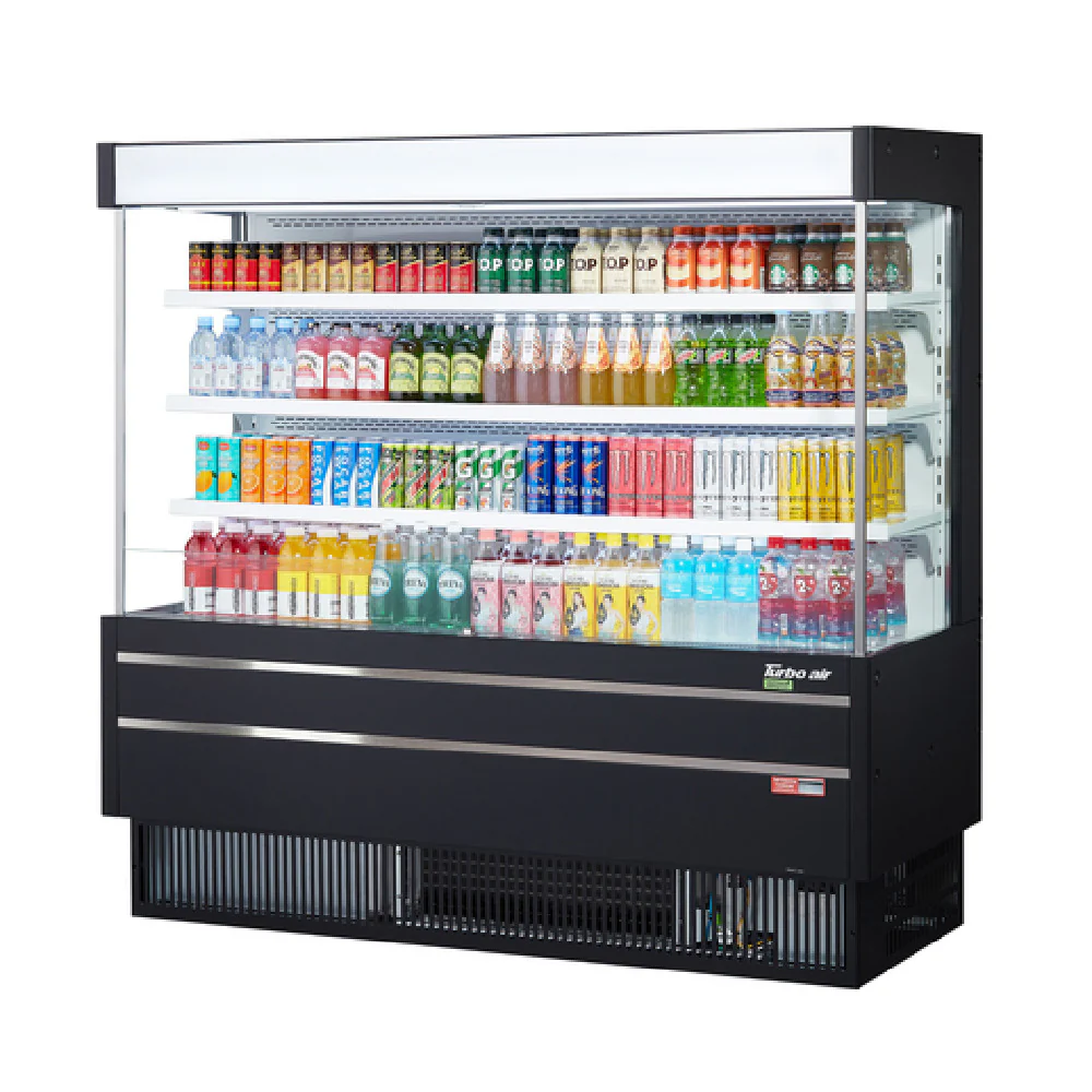 Turbo Air TOM-60MSEW(B)-N 64 Inch Vertical Air Curtain Open Display Merchandiser 17.2 cu ft
