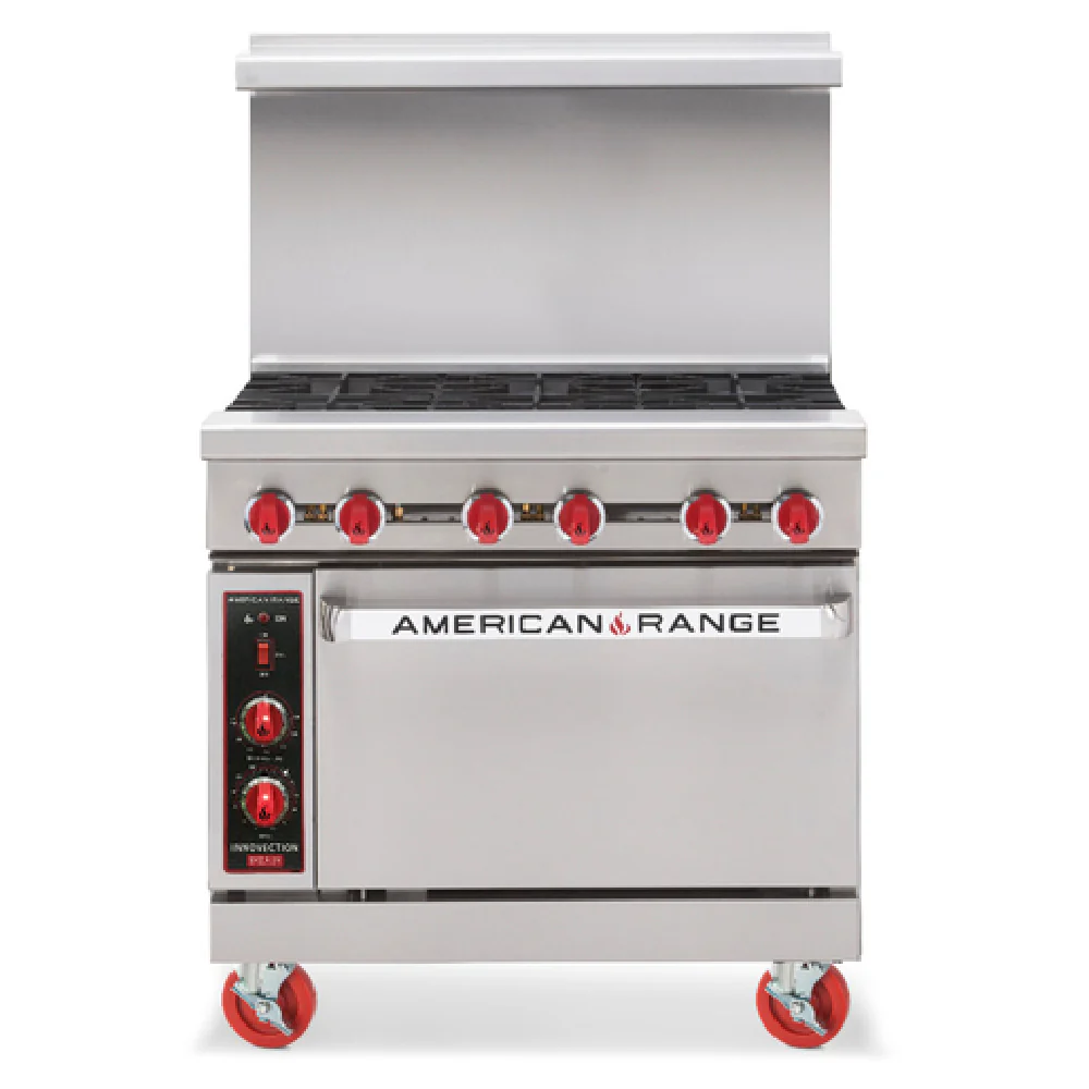 American Range AR-12G-4B_NAT 36 Inch Restaurant Range Gas 4 Burner Griddle with Oven
