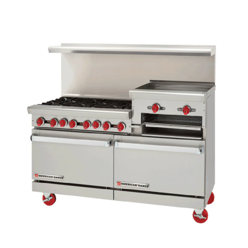 American Range AR-6B-24RG-CL-126R_NAT 60 Inch Restaurant Range Gas with 6 Burners 32000 BTU American Range AR-6B-24RG-CL-126R_NAT 60 Inch Restaurant Range Gas with 6 Burners 32000 BTU