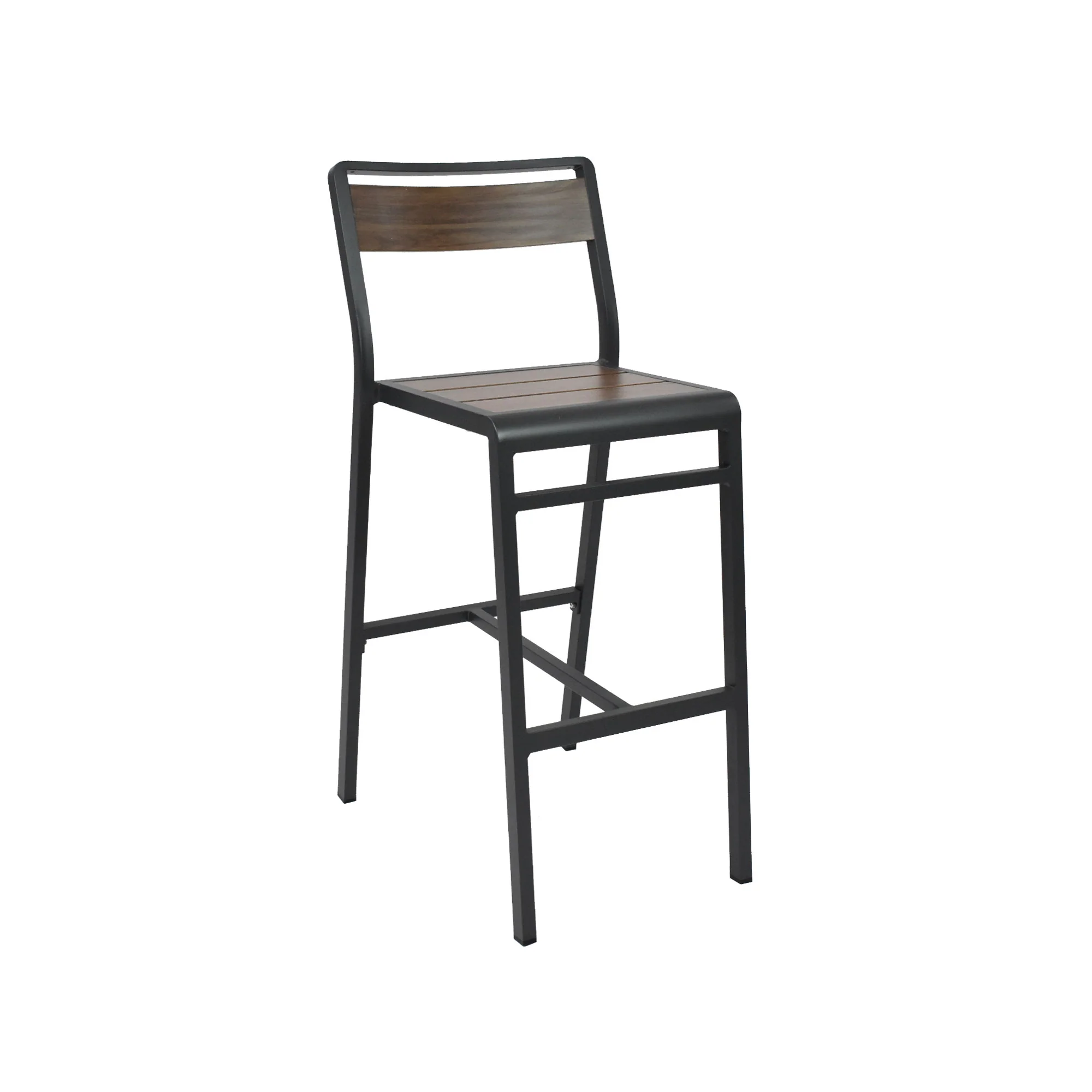 emuamericas, llc AB1220-22-404 18 Inch Armless Bar Stool Aluminum Wood-look