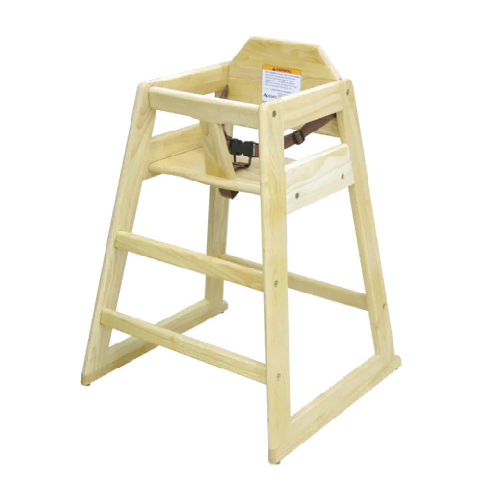 Admiral Craft HCW-1 High Chair Stackable Solid Hardwood Natural Finish