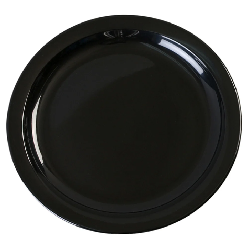 Carlisle KL20103 7-1/4 Inch Round Plate Plastic Dishwasher Safe Black Melamine