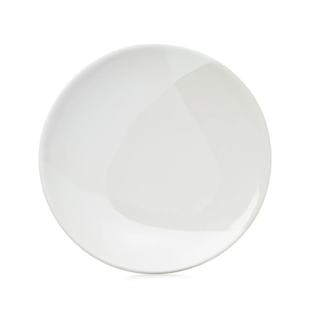 Revol 660934 8-1/2 Inch Dessert Plate Round Porcelain Linen Alabaster White Revol 660934 8-1/2 Inch Dessert Plate Round Porcelain Linen Alabaster White