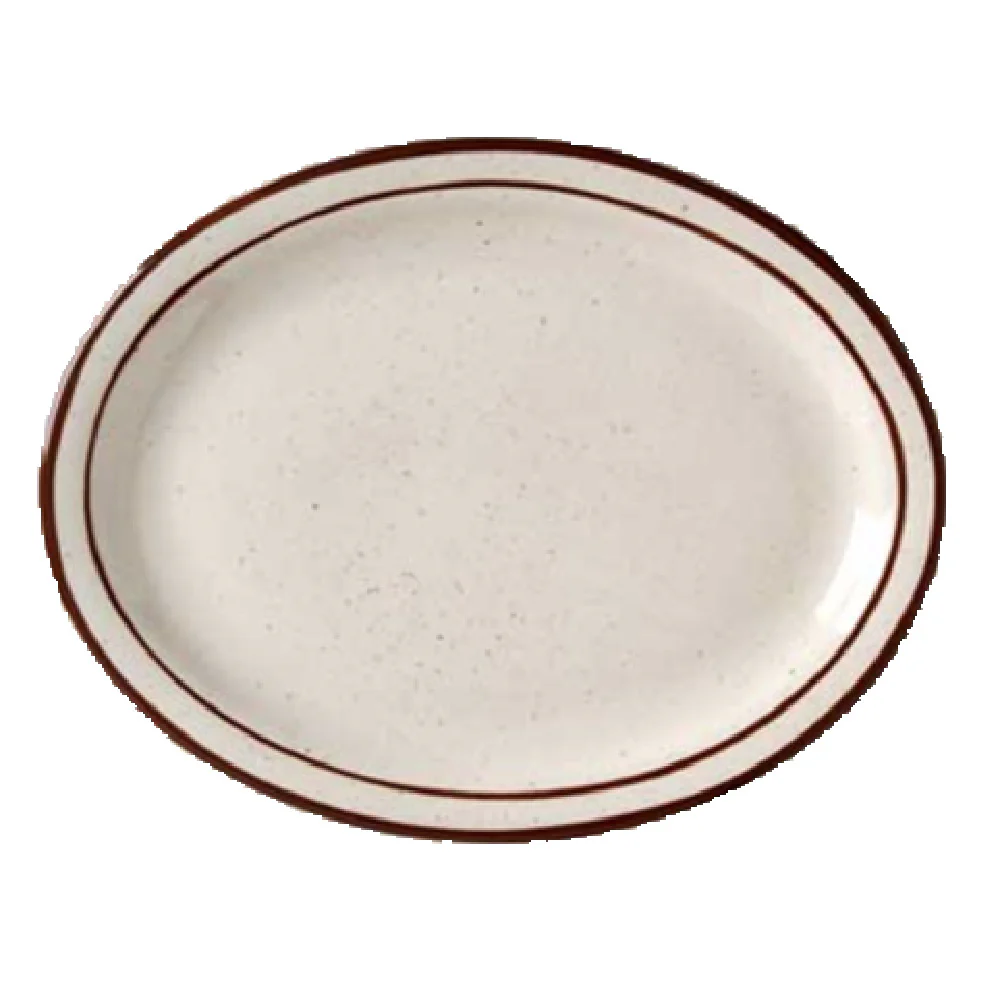 Vertex China CRV-12 9-1/2 Inch Oval Platter Vitrified China Narrow Rim