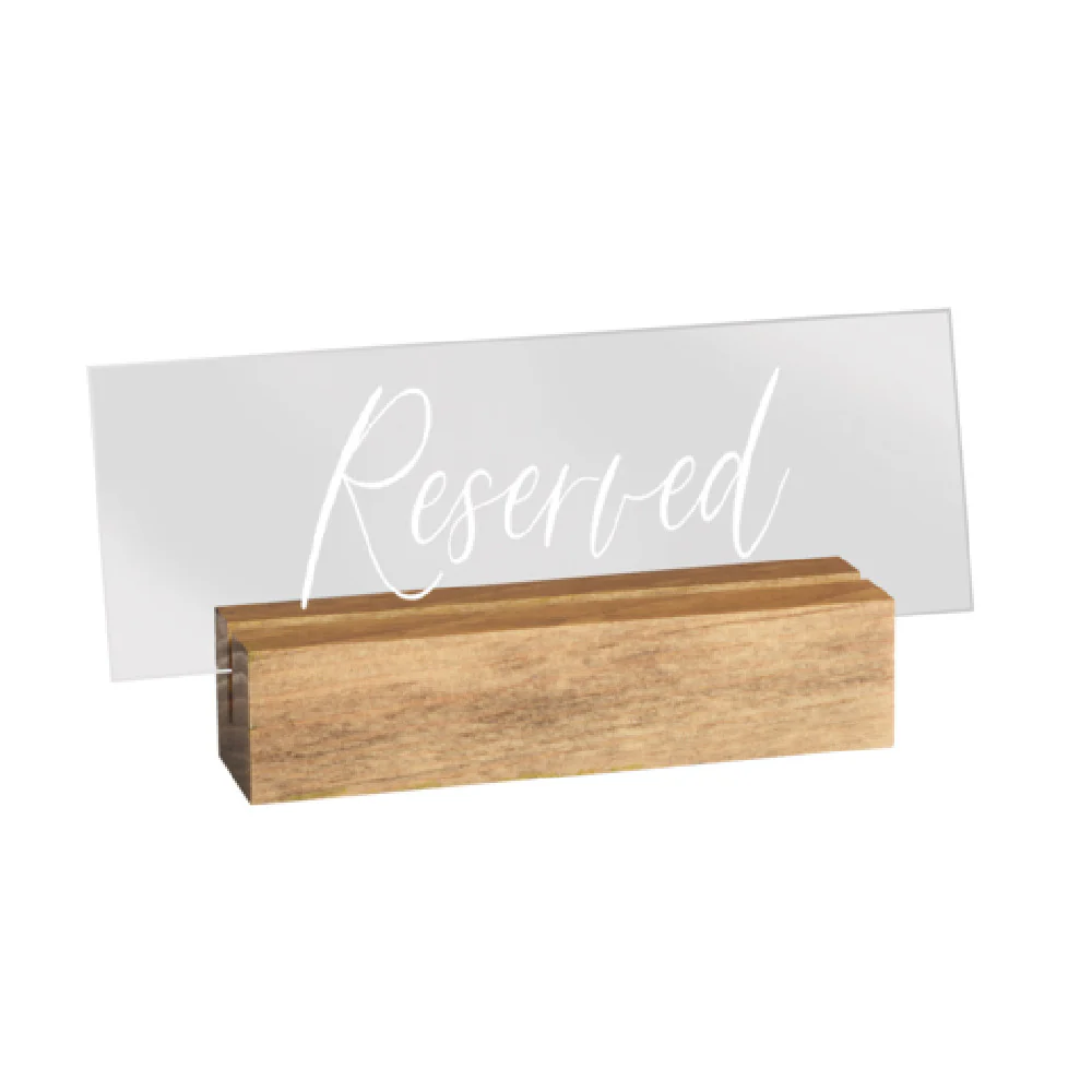 Cal Mil 22335-99 5-3/4 Inch Reserved Tabletop Sign Acrylic Wood Base Cal Mil 22335-99 5-3/4 Inch Reserved Tabletop Sign Acrylic Wood Base