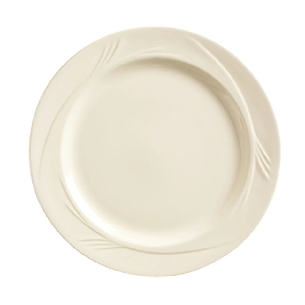 Libbey END-10 10-1/4 Inch Diameter Round Plate Cream White Porcelain