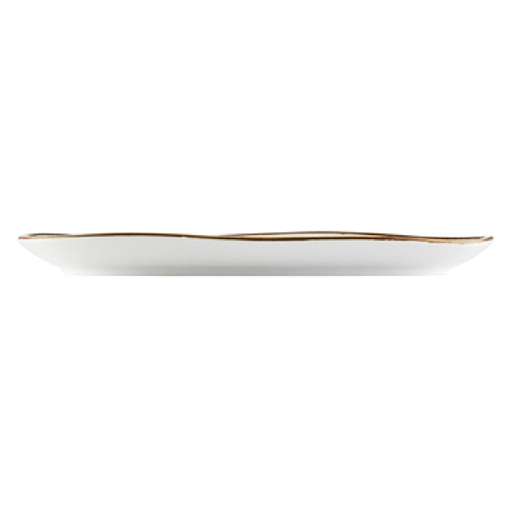 CAC China TUS-614-BGE 13 Inch Platter Oval Beige Porcelain with Reactive Glaze