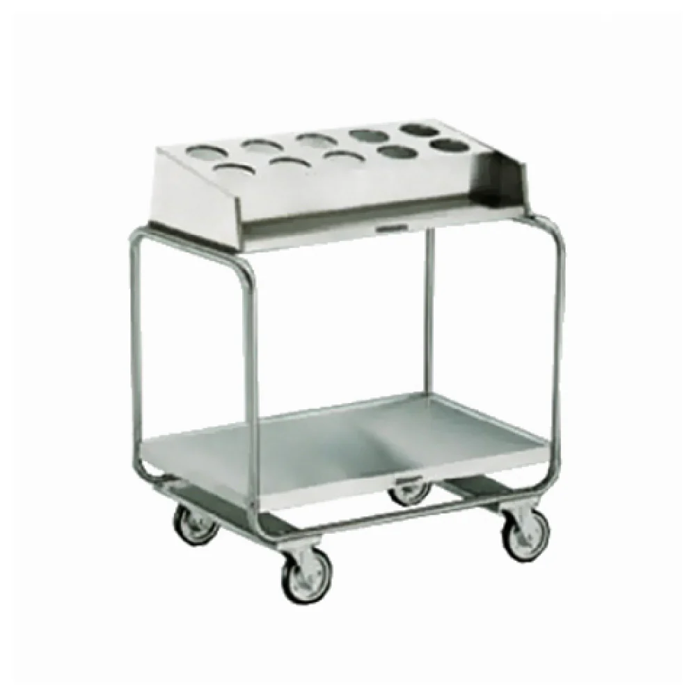 Lakeside 213 34 Inch Tray and Silver Cart with Lower Platform Tray Storage Stainless Steel Lakeside 213 34 Inch Tray and Silver Cart with Lower Platform Tray Storage Stainless Steel