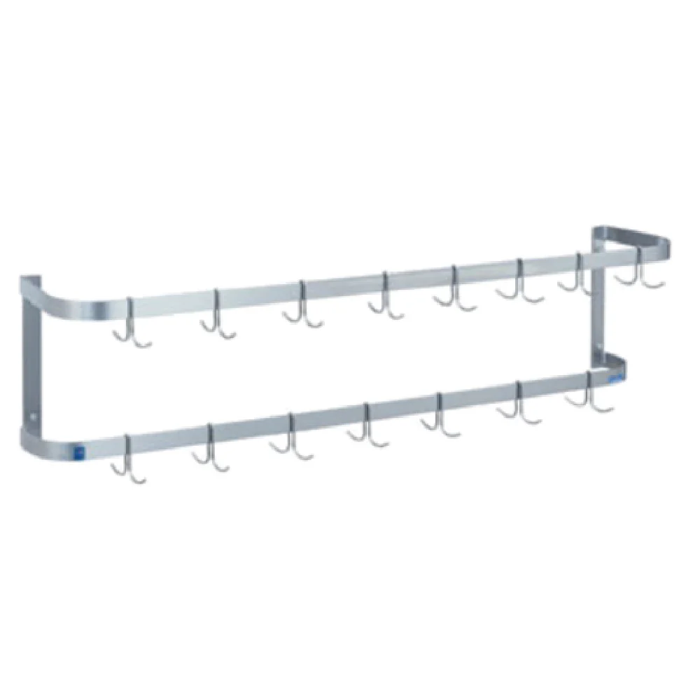 Duke 723-48-GL 48 Inch Wall Mounted Pot Rack Galvanized Steel with Hooks Duke 723-48-GL 48 Inch Wall Mounted Pot Rack Galvanized Steel with Hooks
