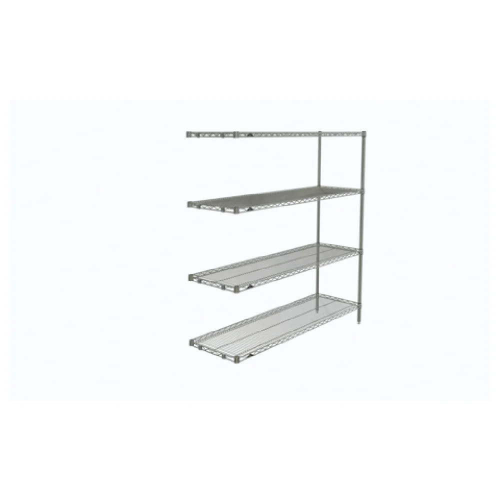 Metro AN366C 60 Inch Chrome Plated Add-On Wire Shelving Unit with 4 Shelves