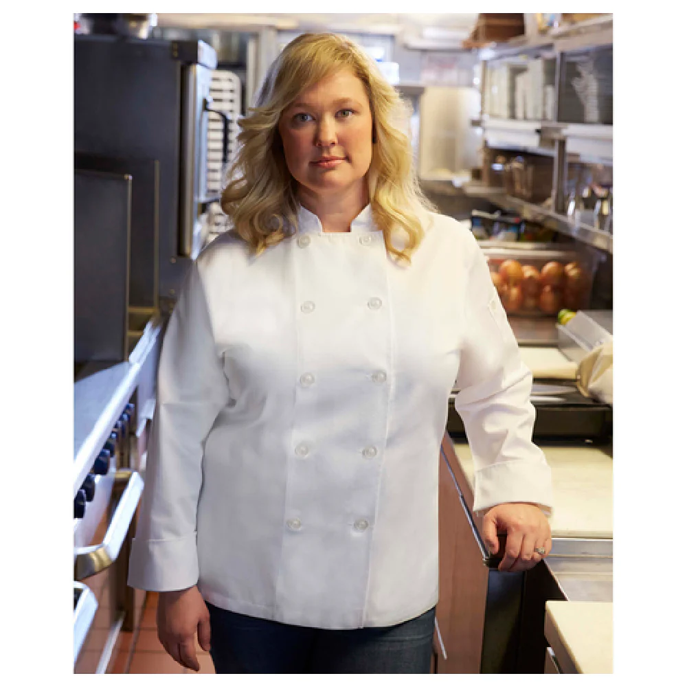 Chef Works BCW004-WHT-3XL Women's Le Mans Chef Coat Double-breasted Long Sleeve Chef Works BCW004-WHT-3XL Women's Le Mans Chef Coat Double-breasted Long Sleeve
