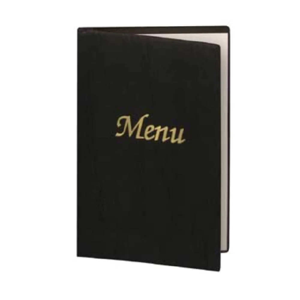 Risch 700 5.5X8.5 Menu Cover 5-1/2 Inch x 8-1/2 Inch Double Fold Vinyl Black