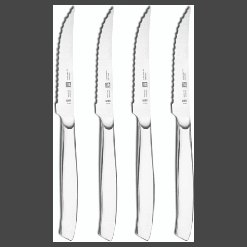 Zwilling 39113-000 5 Inch Blade 9 Inch Steak Knife Set Stainless Steel with Serrated Blades