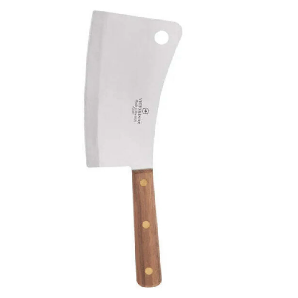 JB Prince V870 7 Inch Knife Cleaver Stainless Steel Wood Handle Brown Finish JB Prince V870 7 Inch Knife Cleaver Stainless Steel Wood Handle Brown Finish
