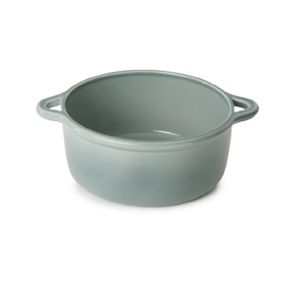 Revol 660258 84.5 Oz Cocotte Oven Ready Round Porcelain Cloud Gray