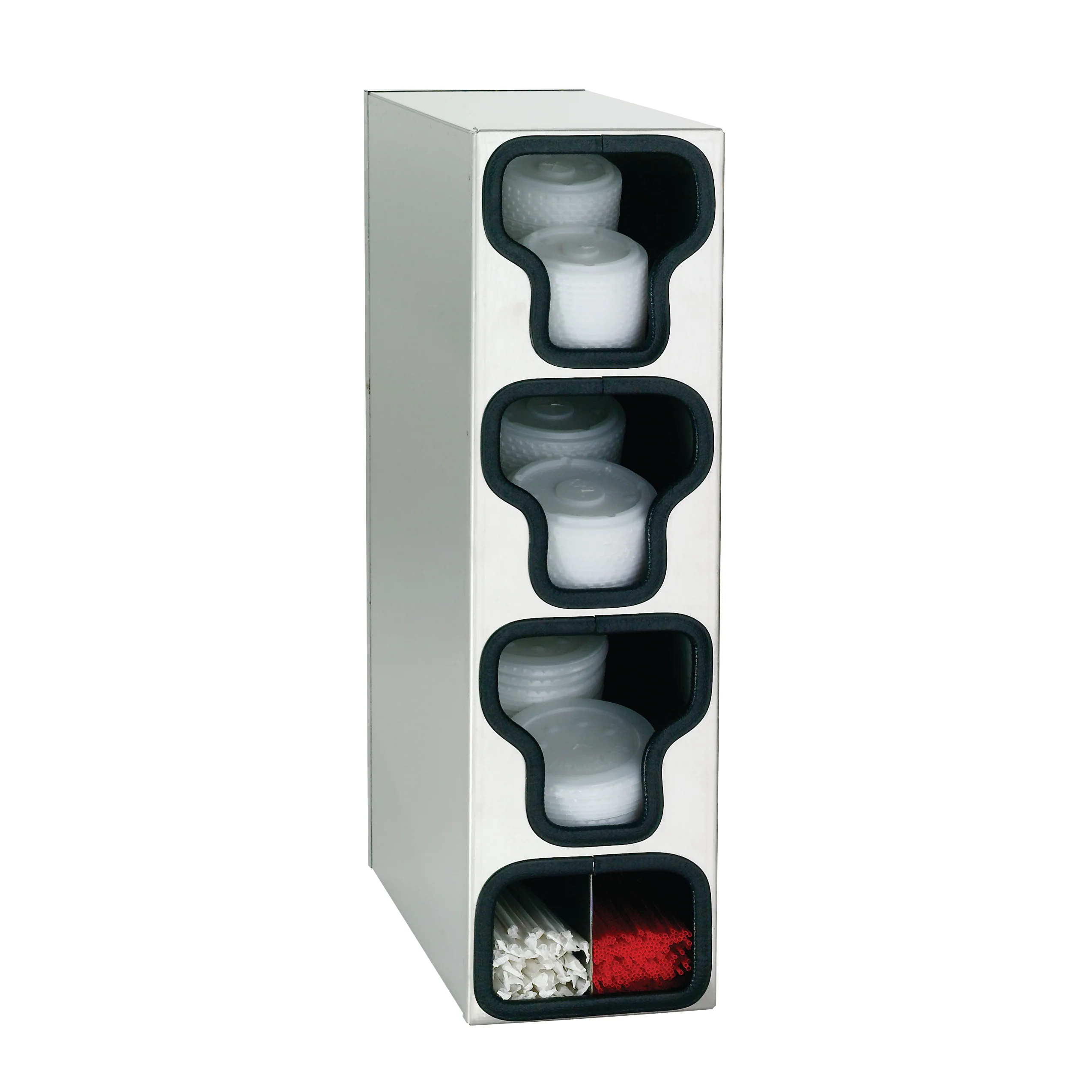 Dispense Rite TLO-3SS 6-1/2 Inch Lid and Straw Organizer Countertop Stainless Steel