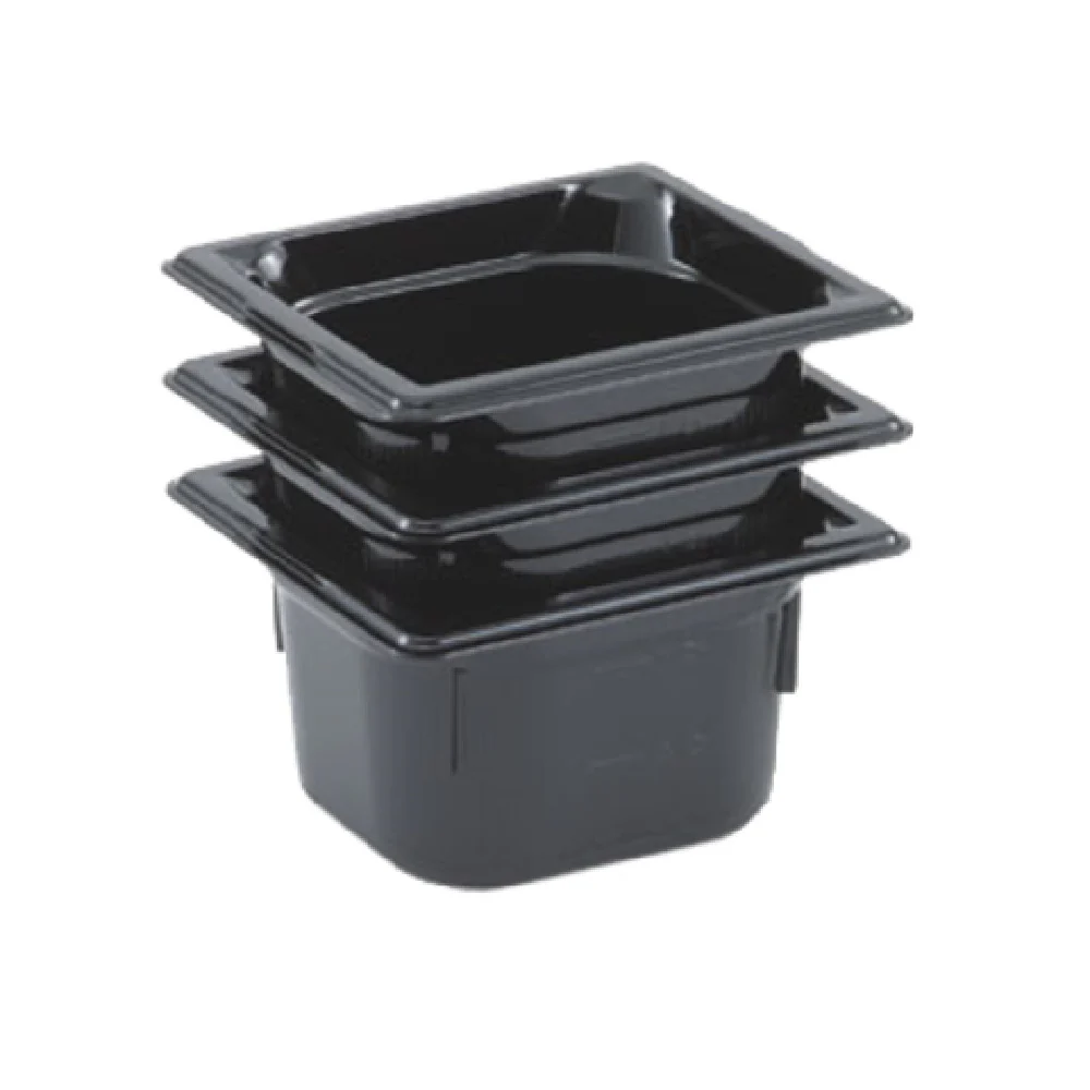Vollrath 9062420 6.75 Inch Food Pan High-temp Black Resin with Ramped Sides