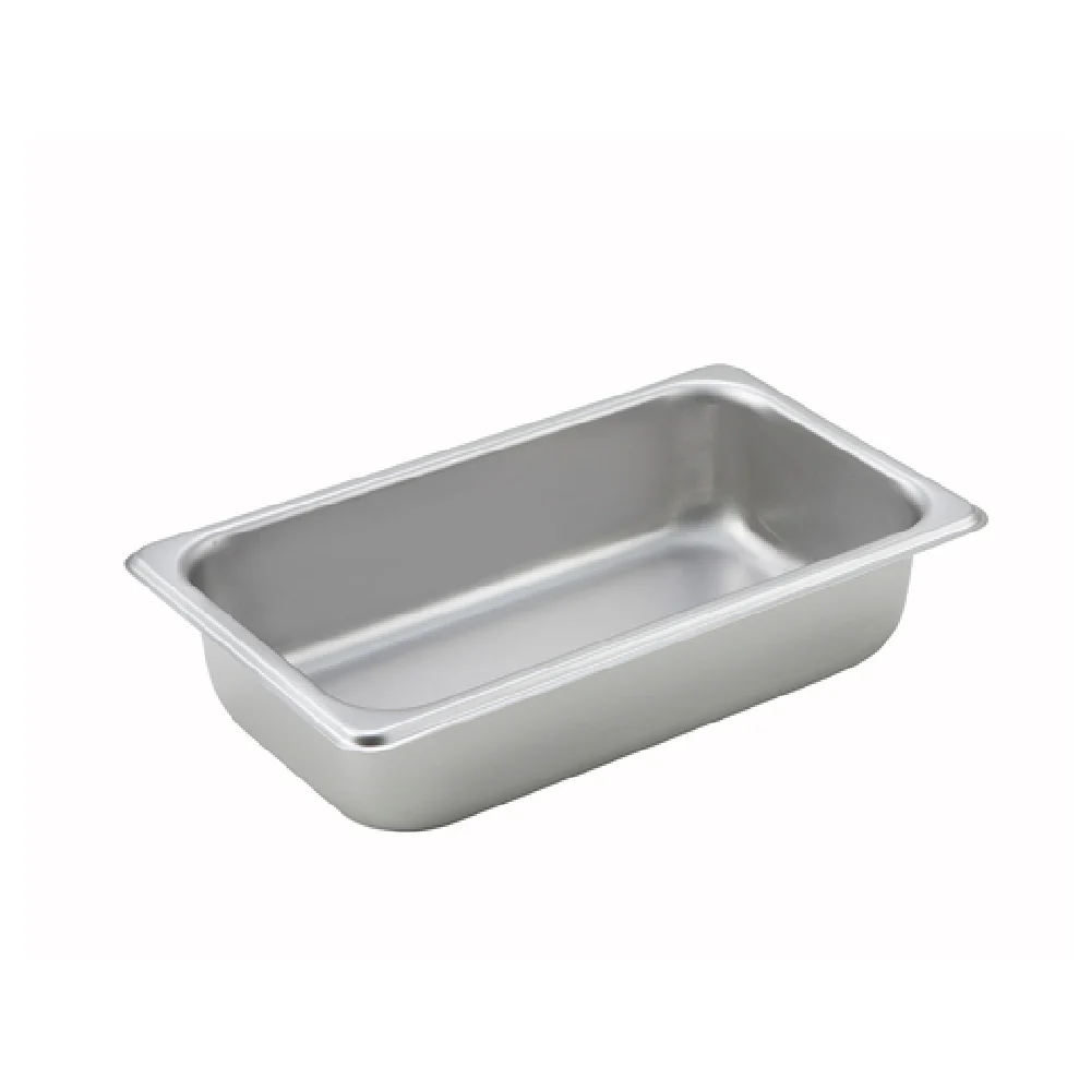 Winco SPQ2 11 Inch Steam Table Pan 25 Gauge 1/4 Size Stainless Steel with Straight Sides