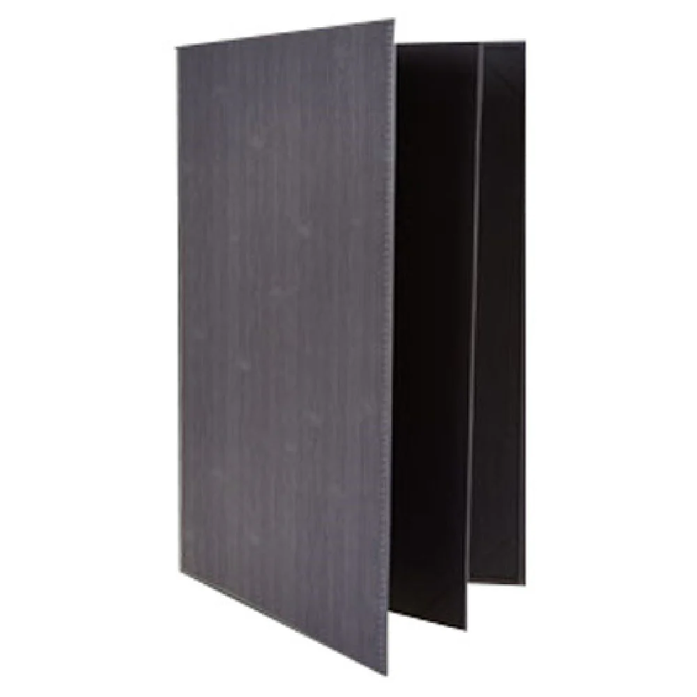 Winco LMF-811GY Menu Cover Gray Leather-like Four View 8-1/2 Inch