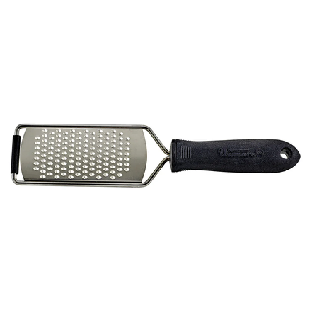 Winco VP-311 10 Inch Grater with Small Holes Stainless Steel Soft Grip Black