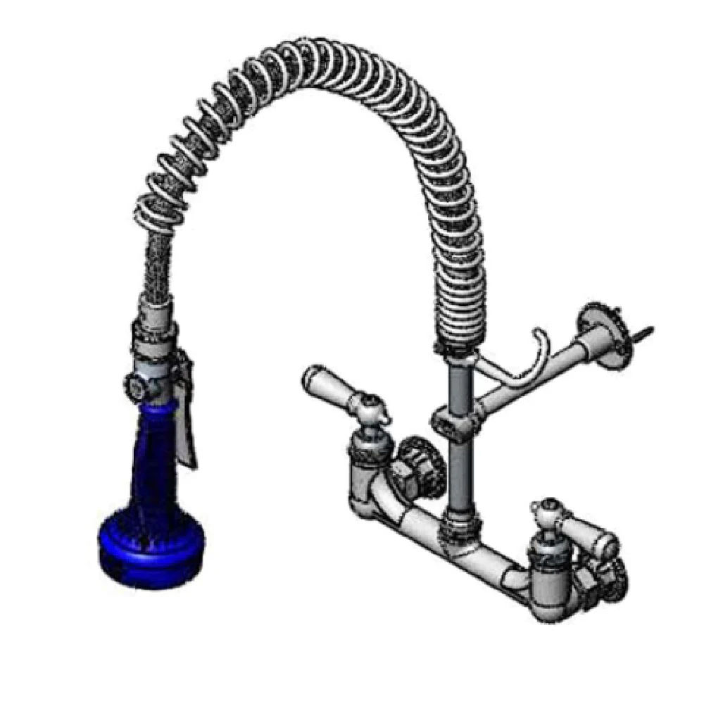 T&S Brass B-0133-CR-B8SWX 14 Inch EasyInstall Pre-Rinse Faucet Assembly with Spray Valve
